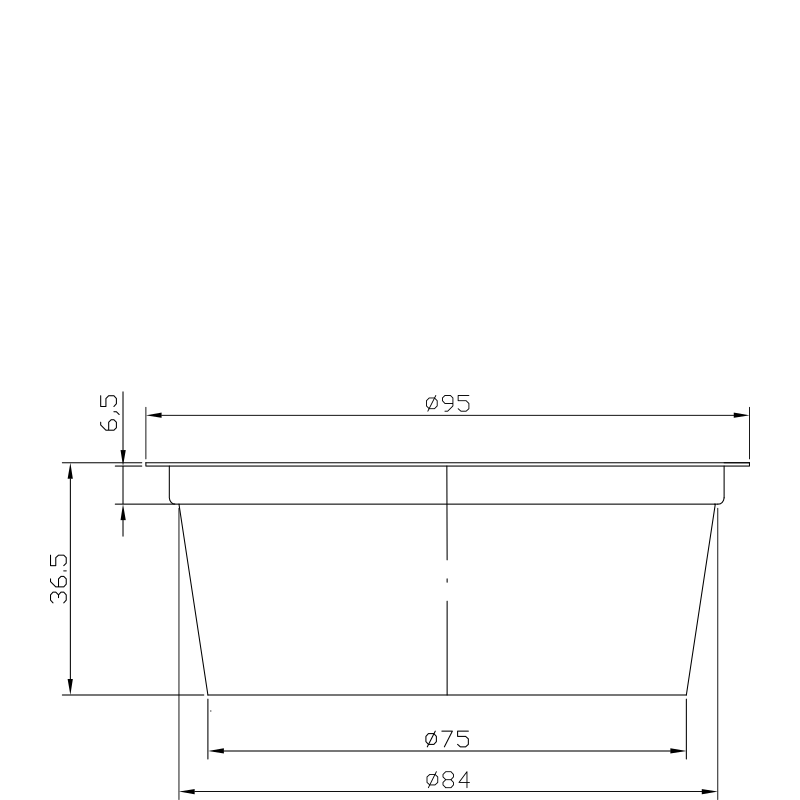 Kubek Array - rysunek techniczny