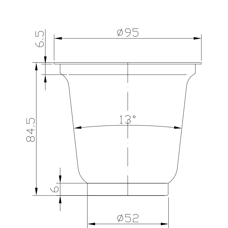 Kubek Array - rysunek techniczny